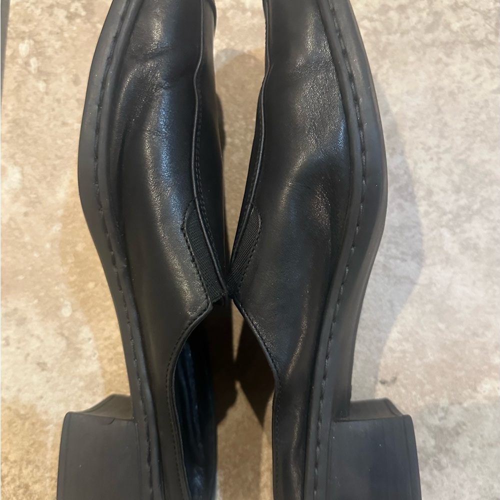 Black size 41 (10.5) Josef Seibel Leather Slip-On square toe Shoes - Picture 4 of 5
